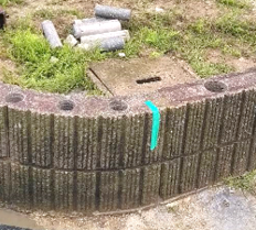 米子市で施工した木調フェンスの外構リフォーム