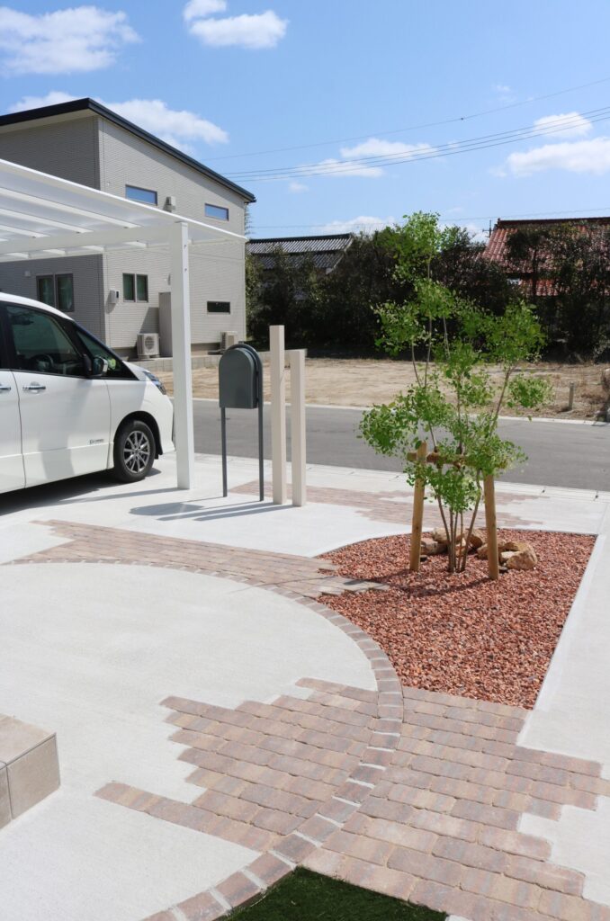 米子市 外構リフォーム カーポートと玄関アプローチ施工