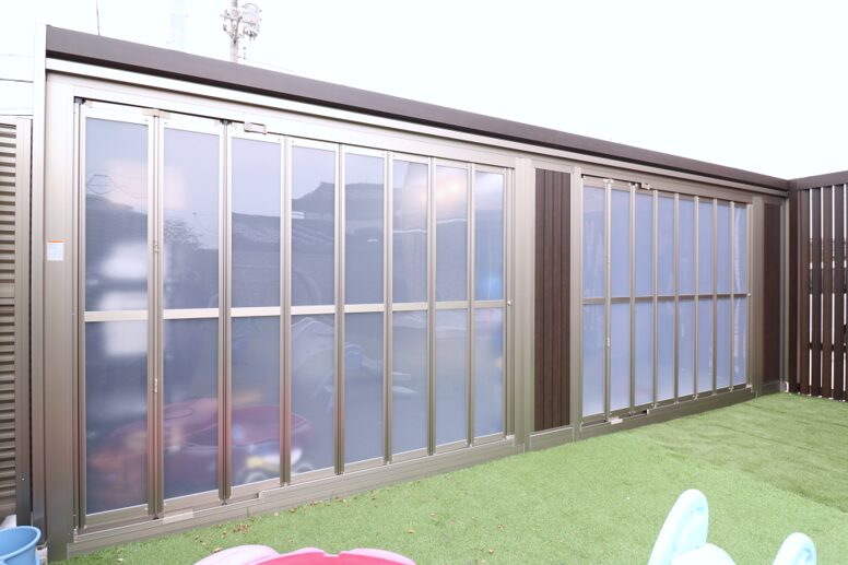 米子市 外構リフォーム バイクや趣味用品を収納したガレージ