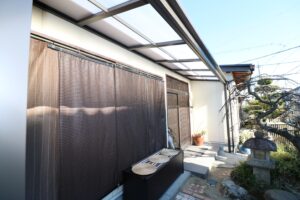 米子市 外構工事 軒を延長して雨の日も快適に使える屋外空間