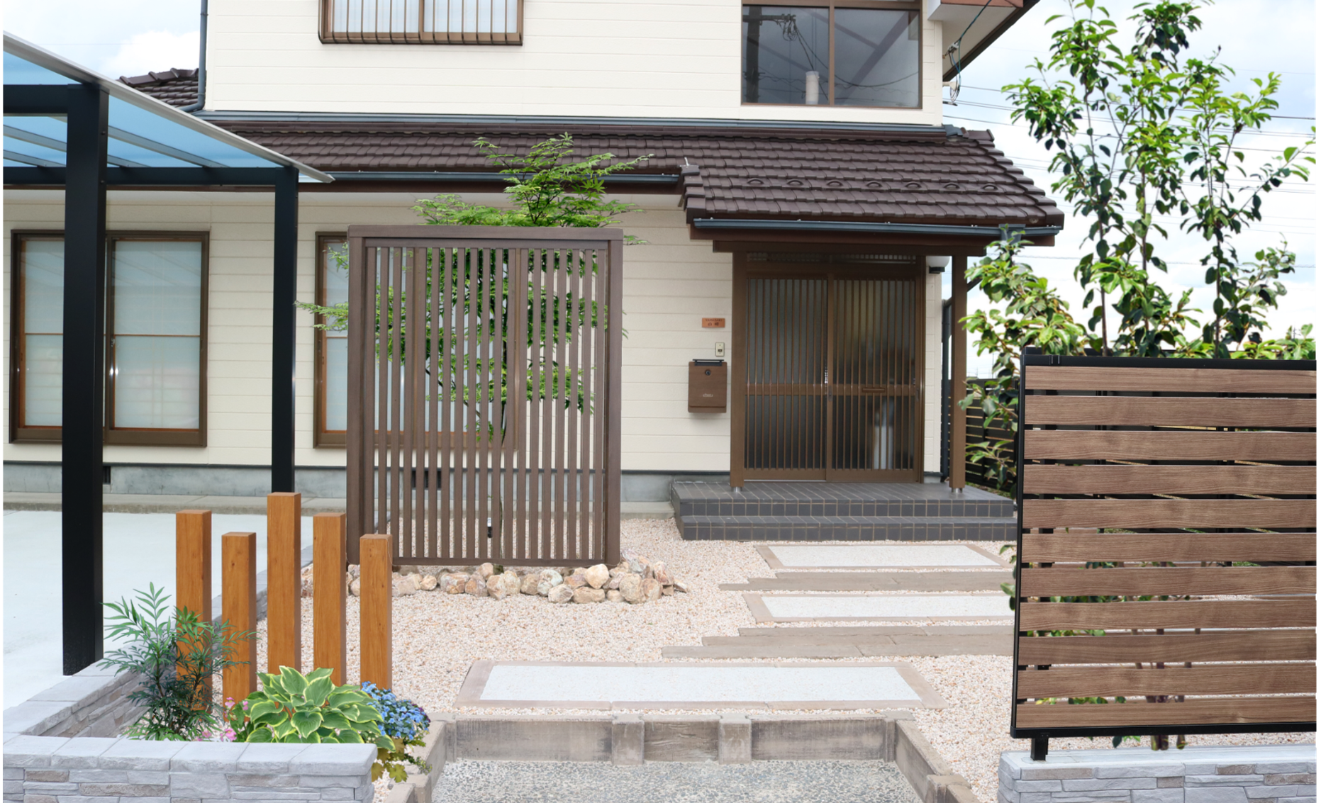 米子市 門まわりリフォーム 段差を解消して快適に歩けるアプローチ