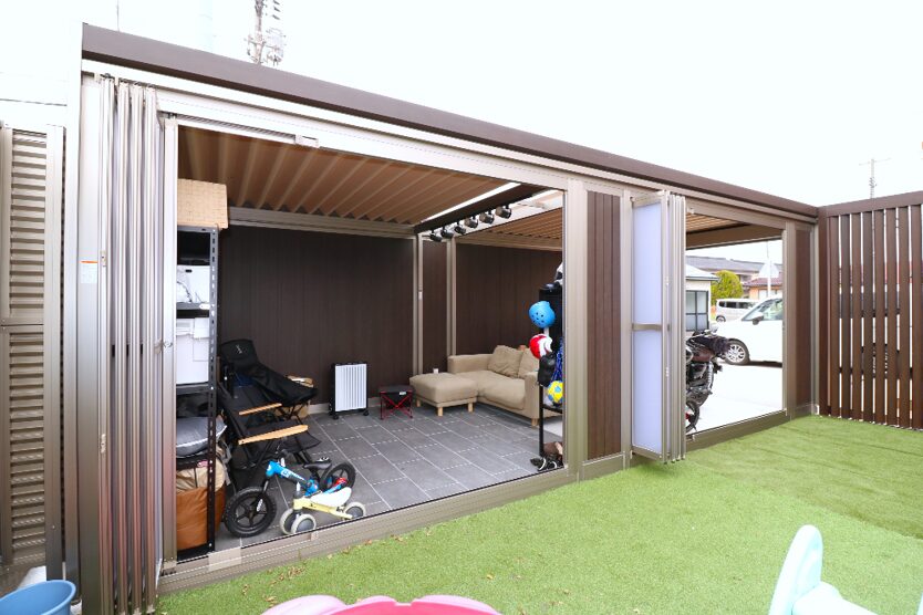 米子市 外構工事 趣味スペースとして活用できるガレージ